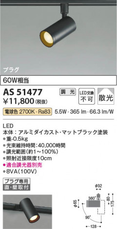 ���β��� Koizumi �������߾��� LED���ݥåȥ饤�� AS51477