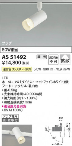 ���β��� Koizumi �������߾��� LED���ݥåȥ饤�� AS51492