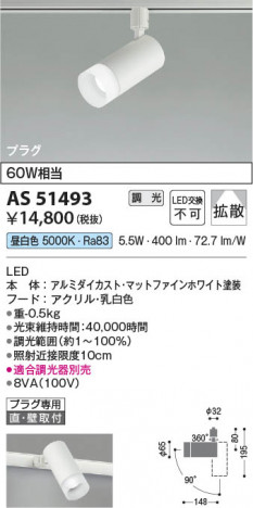 ���β��� Koizumi �������߾��� LED���ݥåȥ饤�� AS51493