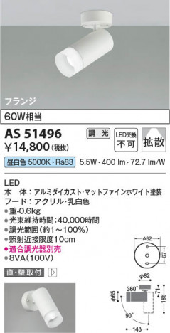 ���β��� Koizumi �������߾��� LED���ݥåȥ饤�� AS51496