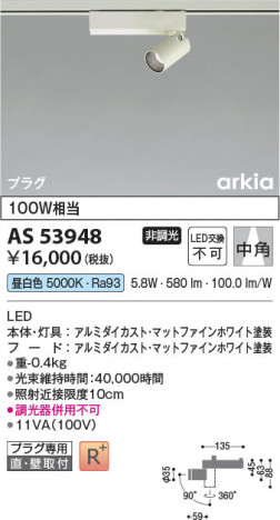 ���β��� Koizumi �������߾��� LED���ݥåȥ饤�� AS53948