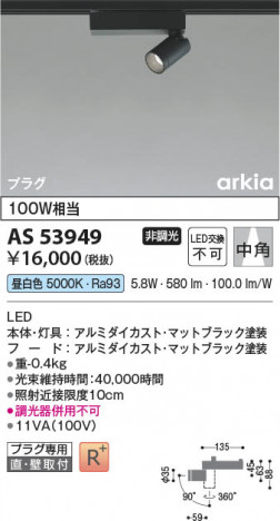 ���β��� Koizumi �������߾��� LED���ݥåȥ饤�� AS53949