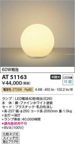 ���β��� Koizumi �������߾��� LED������� AT51163