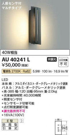 ���β��� Koizumi �������߾��� LED�ɱ����֥饱�å� AU40241L