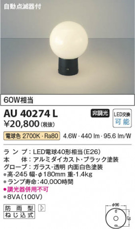 ���β��� Koizumi �������߾��� LED������ AU40274L