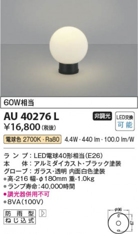 ���β��� Koizumi �������߾��� LED������ AU40276L