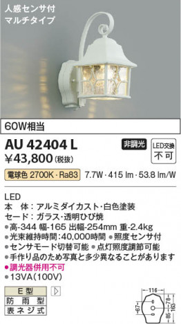 ���β��� Koizumi �������߾��� LED�ɱ����֥饱�å� AU42404L
