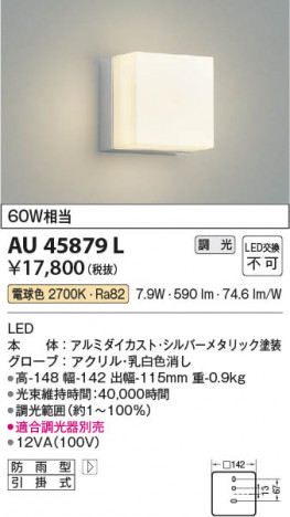 ���β��� Koizumi �������߾��� LED�ɱ����֥饱�å� AU45879L