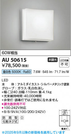 ���β��� Koizumi �������߾��� LED�ɱ����֥饱�å� AU50615