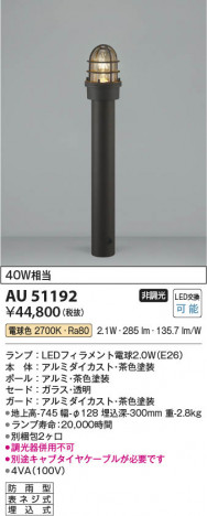 ���β��� Koizumi �������߾��� LED�����ǥ�饤�� AU51192