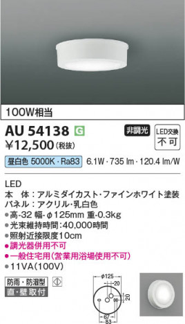 ���β��� Koizumi �������߾��� LED�ɱ��ɼ���������� AU54138