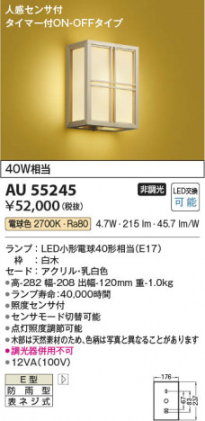 ���β��� Koizumi �������߾��� LED�ɱ����֥饱�å� AU55245