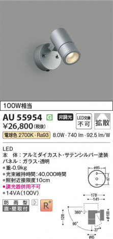 ���β��� Koizumi �������߾��� LED�������ƥꥢ���ݥåȥ饤�� AU55954