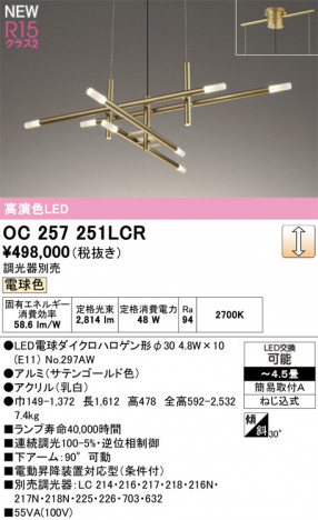 ODELIC �����ǥ�å� �����ǥꥢ OC257251LCR �ᥤ��̿�