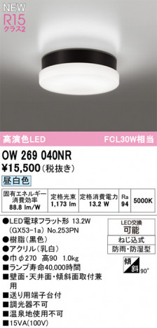 ODELIC �����ǥ�å� �Х��롼��饤�� OW269040NR �ᥤ��̿�