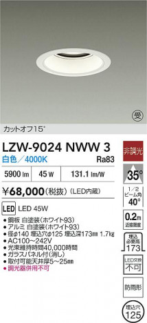 ���ʼ̿� | DAIKO ����ŵ� LED ����������饤�� LZW-9024NWW3 | ���������̿����� LIGHTSTYLE �饤�ȥ�������