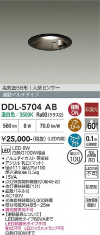 ���ʼ̿� | DAIKO ����ŵ� �ʹ����󥵡��ե�����饤�� DDL-5704AB