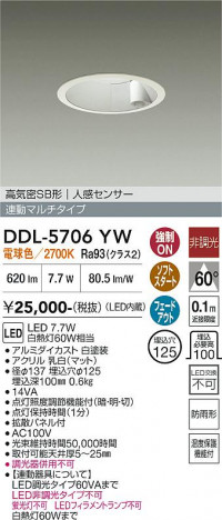 ���ʼ̿� | DAIKO ����ŵ� �ʹ����󥵡��ե�����饤�� DDL-5706YW