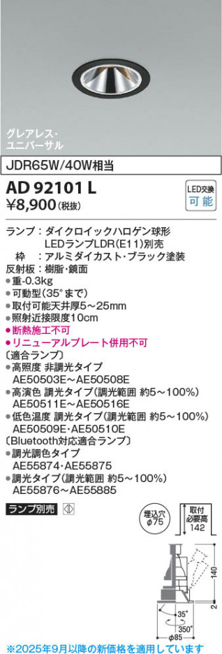 ���β��� Koizumi �������߾��� LED��˥С����������饤�� AD92101L