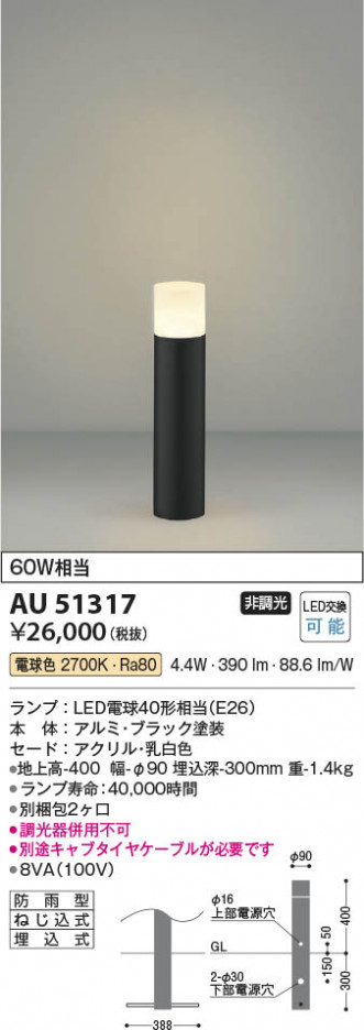 ���β��� Koizumi �������߾��� LED�����ǥ�饤�� AU51317