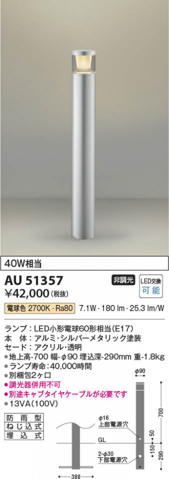 ���β��� Koizumi �������߾��� LED�����ǥ�饤�� AU51357