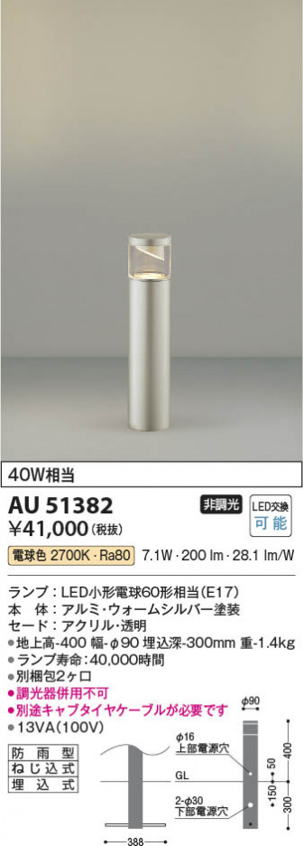 ���β��� Koizumi �������߾��� LED�����ǥ�饤�� AU51382