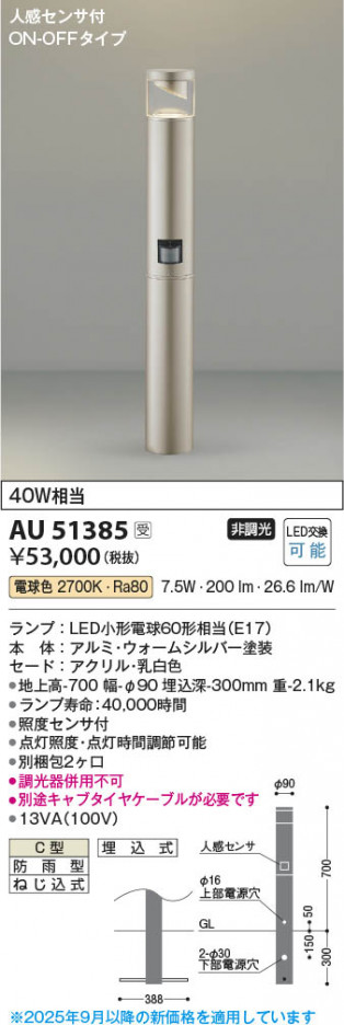 ���β��� Koizumi �������߾��� LED�����ǥ�饤�� AU51385