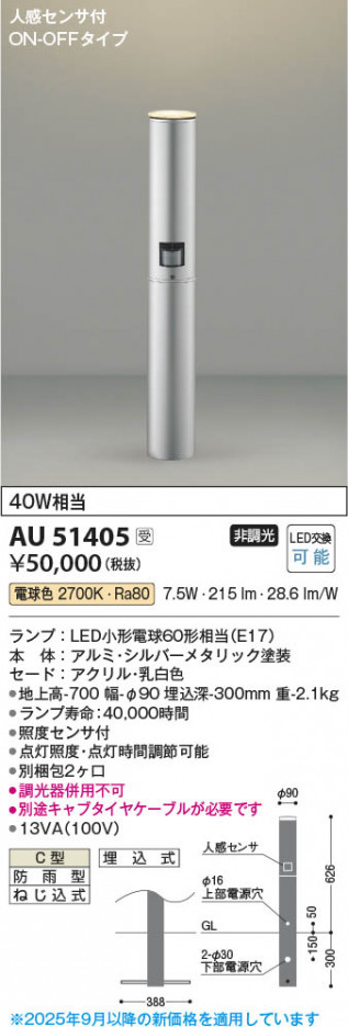 ���β��� Koizumi �������߾��� LED�����ǥ�饤�� AU51405