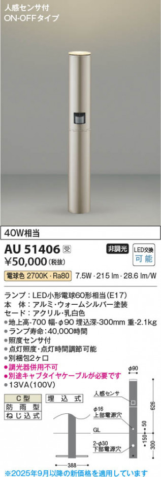 ���β��� Koizumi �������߾��� LED�����ǥ�饤�� AU51406