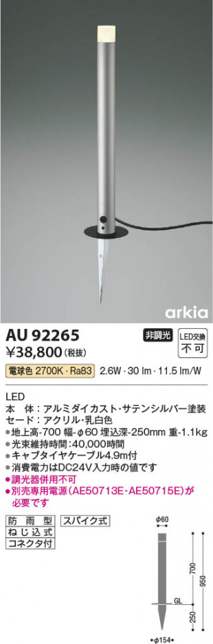 ���β��� Koizumi �������߾��� LED DC24V�����ǥ�饤�� AU92265